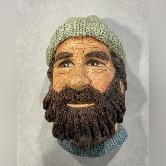 Set of two vintage ceramic heads Chef/Fisherman Lakeland Studios by Southwell - Picture 10 of 15